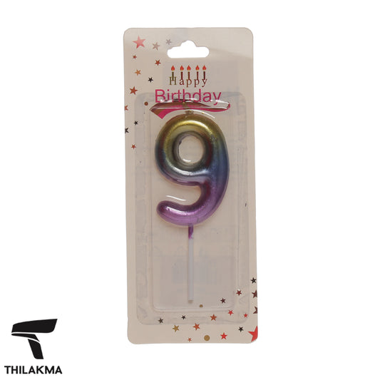 Colourful Metallic Number Candle