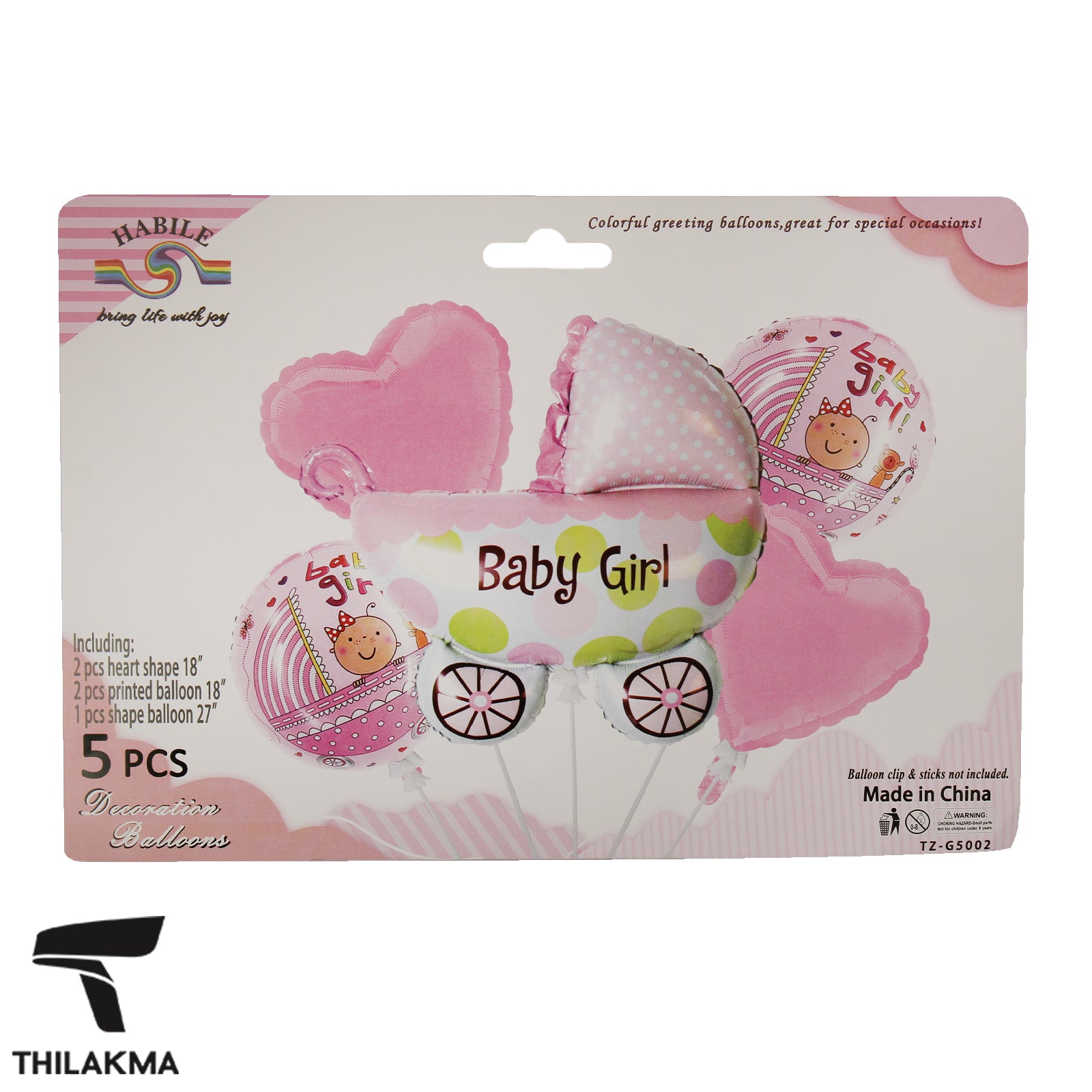 Baby Girl Foil Balloon Set