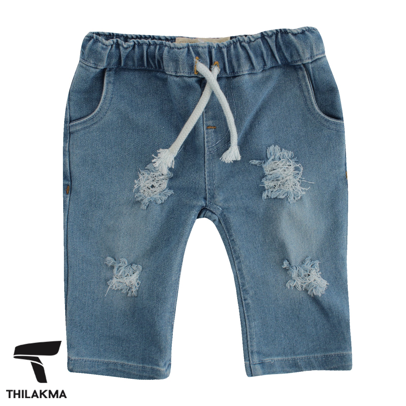Girls Ripped Denim Pant / Kids Denim Trouser