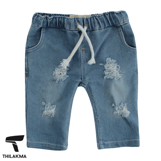 Girls Ripped Denim Pant / Kids Denim Trouser