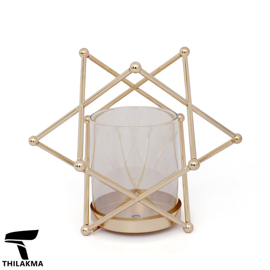 Gold Geometric Candle Holder