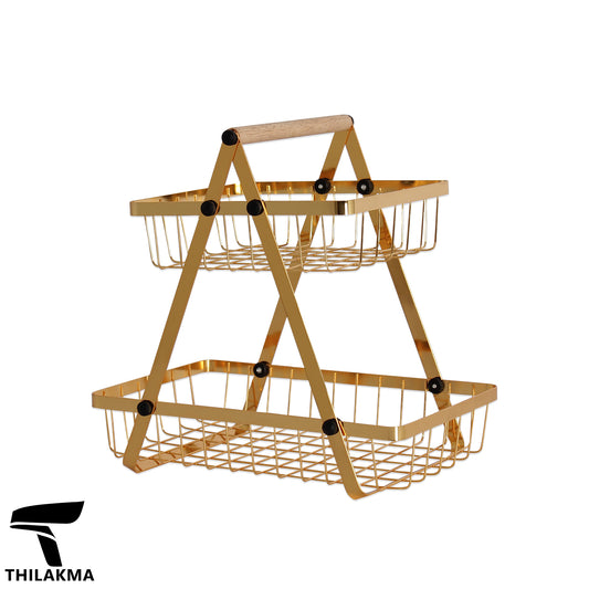 2 Tier Gold Storage Basket