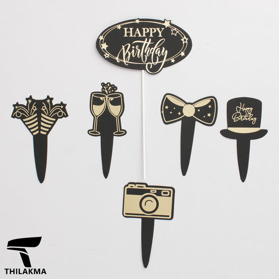 Happy Birthday Cake Topper Set - 6 pcs