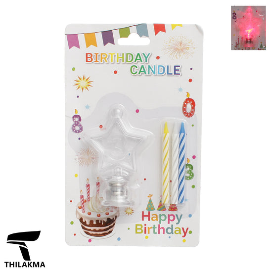 Light Up  Birthday Candle Set - Number 3