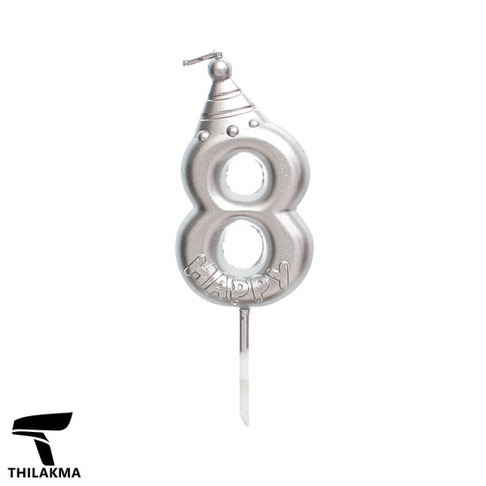 Metallic Birthday Number Candle - 8