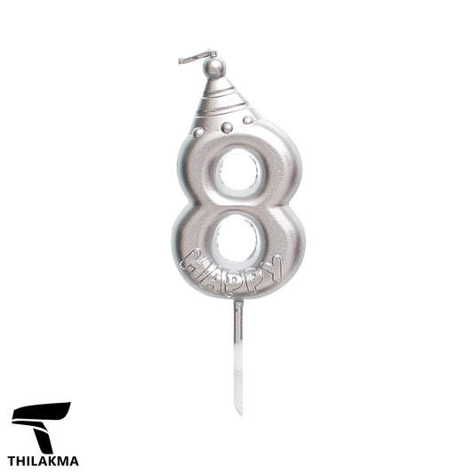 Metallic Birthday Number Candle - 8