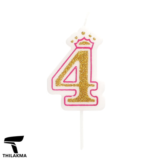 Glitter Birthday Number Candle - 4