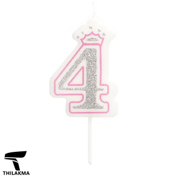 Glitter Birthday Number Candle - 4