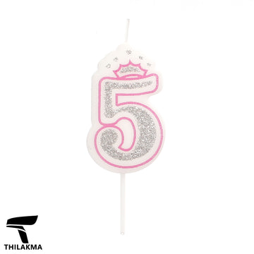 Glitter Birthday Number Candle - 5