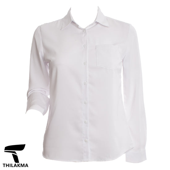 Ladies White Shirt Blouse / Button Up Formal Top
