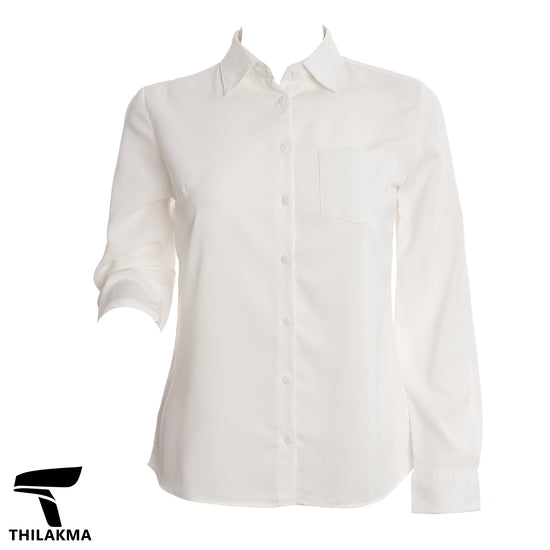 Ladies White Shirt Blouse / Button Up Formal Top