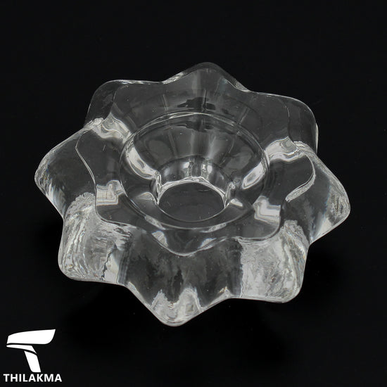 Glass Flower Shaped Tea Candle Holder Set