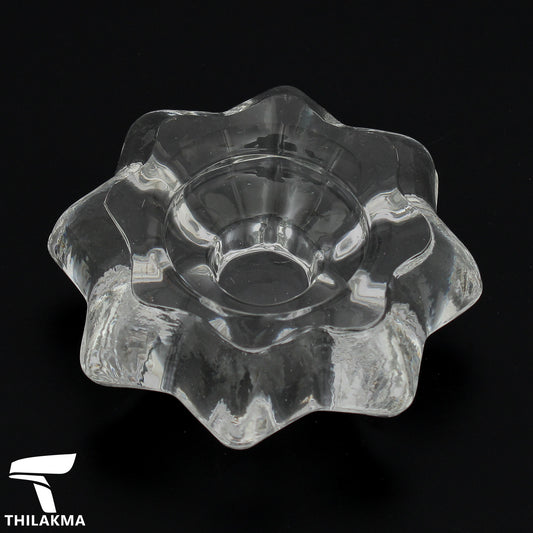 Glass Flower Shaped Tea Candle Holder Set