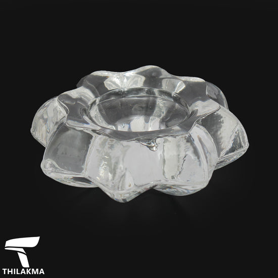 Glass Flower Shaped Tea Candle Holder