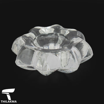 Glass Flower Shaped Tea Candle Holder