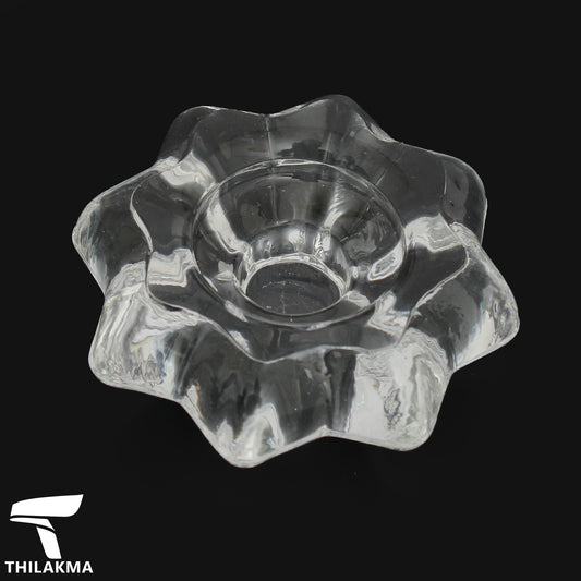 Glass Flower Shaped Tea Candle Holder