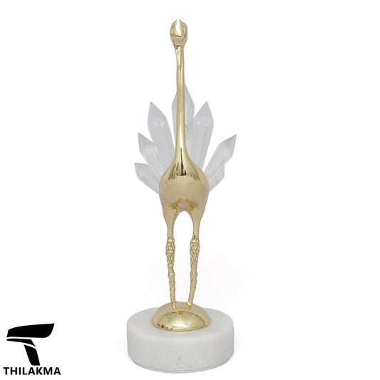 Crystal Glass Gold Swan Ornament