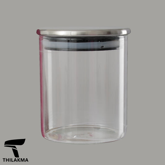 Glass Storage Bottle with  Stainless Steel Lid
