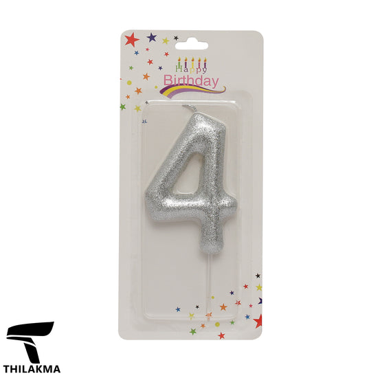 Shiny Number Candle - 4