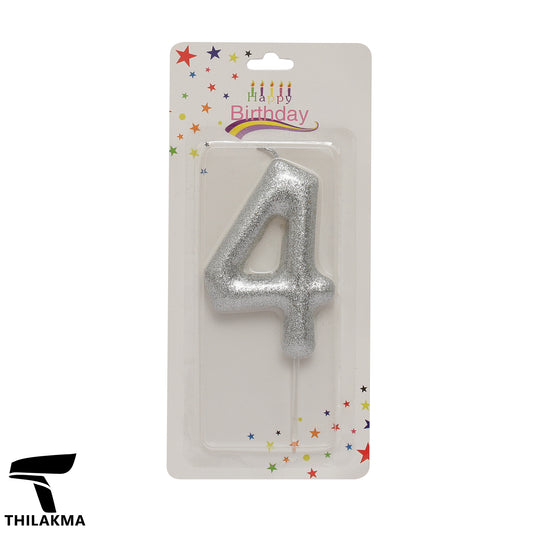 Shiny Number Candle - 4