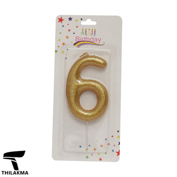 Shiny Number Candle - 6