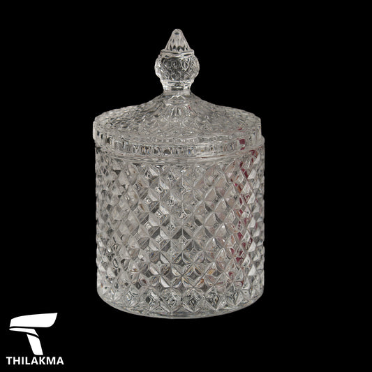 Textured Glass Candy Jar with Lid