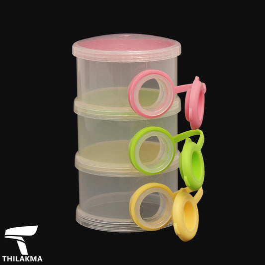 Portable Baby Milk Powder Storage Container - 3 Layers