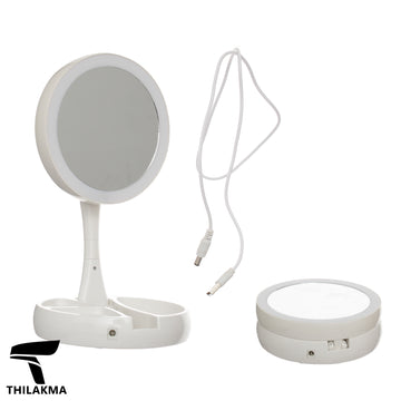 Foldable LED Mirror with 10 X Magnification