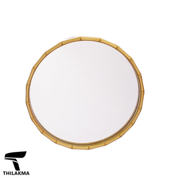 Round Mirror with Gold Frame
