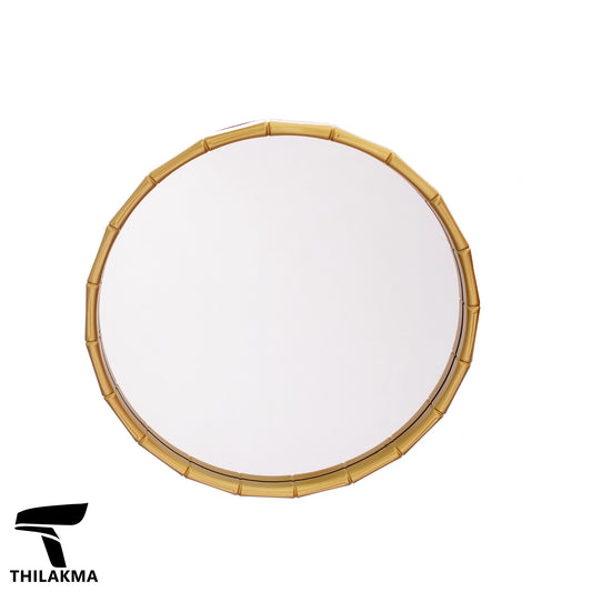 Round Mirror with Gold Frame