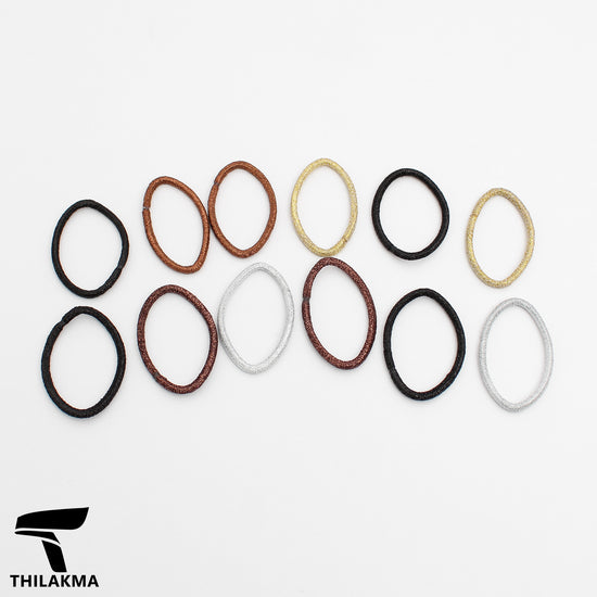 Shiny Hair Tie Set - 12 pcs