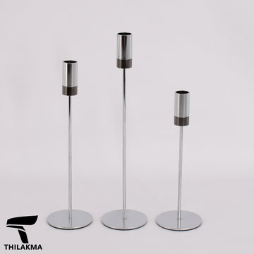 Two Tone Metal Candle Holder Set - 3pcs