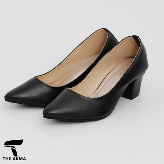 Ladies Block Heel Black Shoe