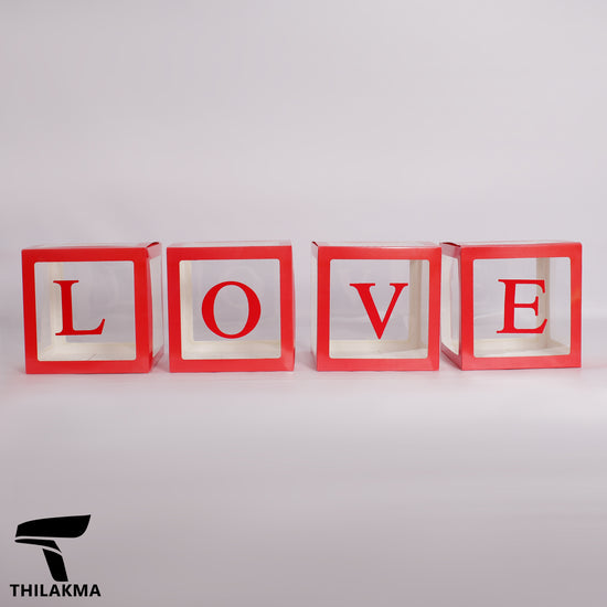 Transparent Balloon Box 4PCS Set - LOVE