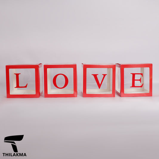 Transparent Balloon Box 4PCS Set - LOVE