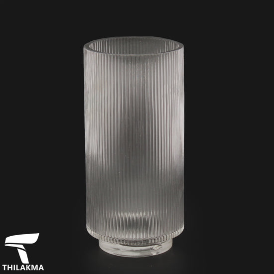 Decorative Cylinder Rib Glass Vase