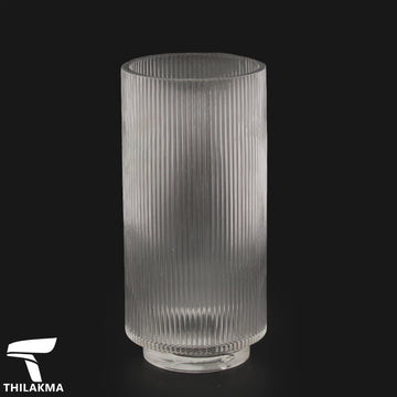 Decorative Cylinder Rib Glass Vase