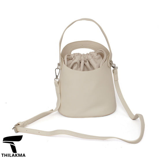 Stylish Solid Color Bucket Bag