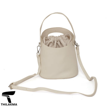 Stylish Solid Color Bucket Bag