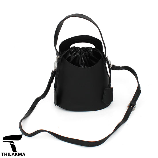 Stylish Solid Color Bucket Bag