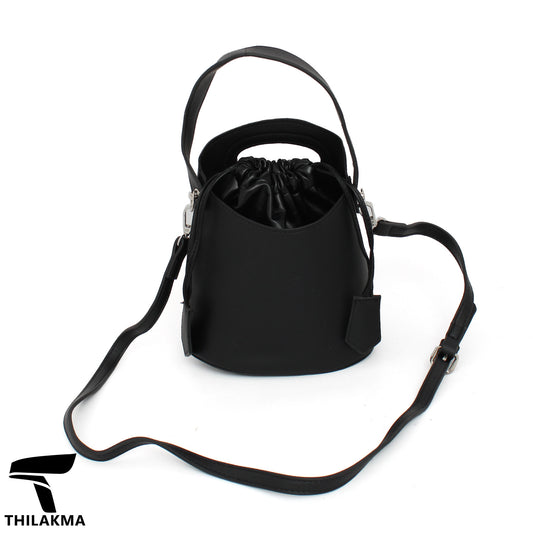 Stylish Solid Color Bucket Bag