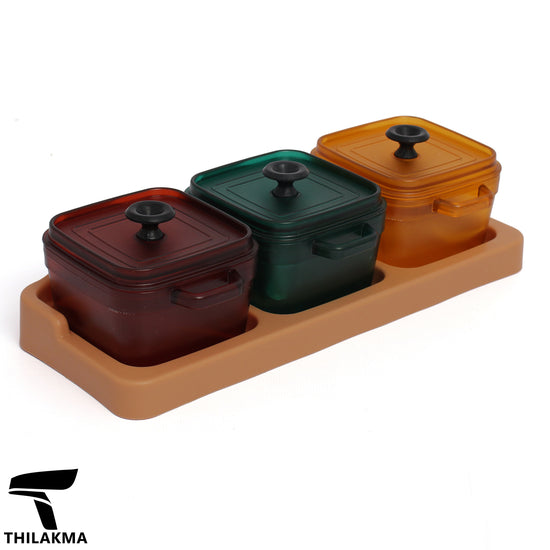Seasoning Storage Containers With Spoon & Base