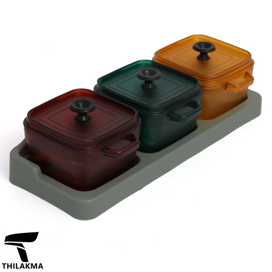 Seasoning Storage Containers With Spoon & Base