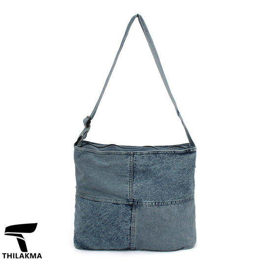 Denim Patchwork Tote Bag