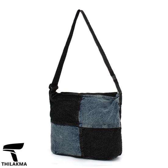 Denim Patchwork Tote Bag