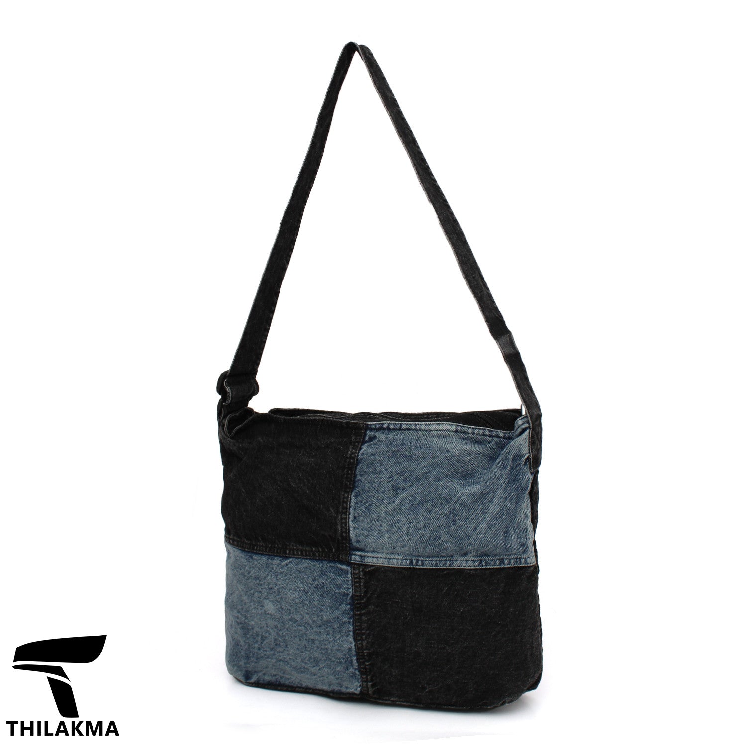 Denim Patchwork Tote Bag