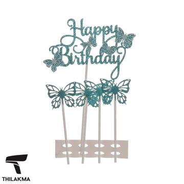 Butterfly Happy Birthday Toppers - 5Pcs