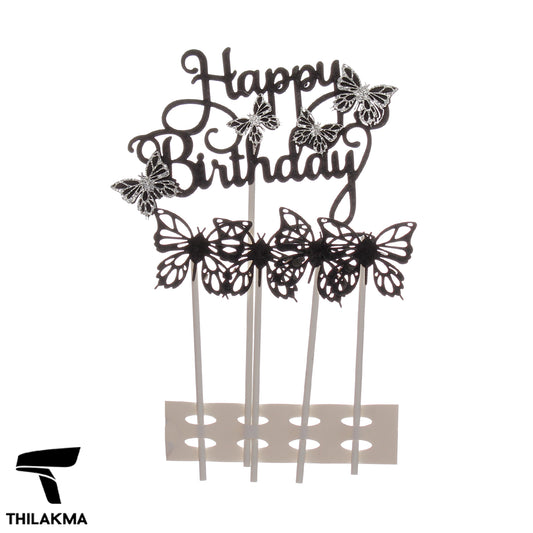 Butterfly Happy Birthday Toppers - 5Pcs