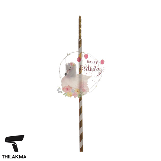 Light Up Swan Cake Candle & Topper