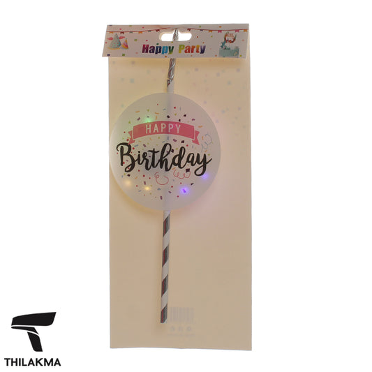 Light Up Birthday Cake Candle & Topper